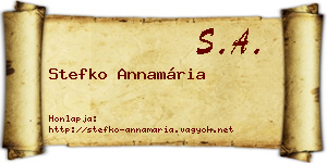 Stefko Annamária névjegykártya